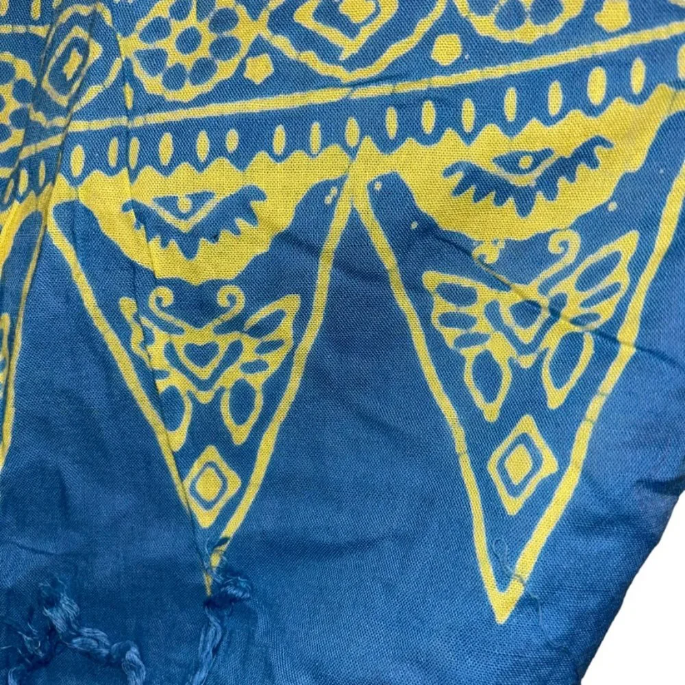 FANTASTIC colors blue yellow butterfly multi print cotton pareo wrap sca…